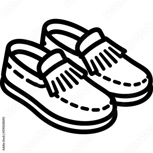 Moccasins outline icon vector