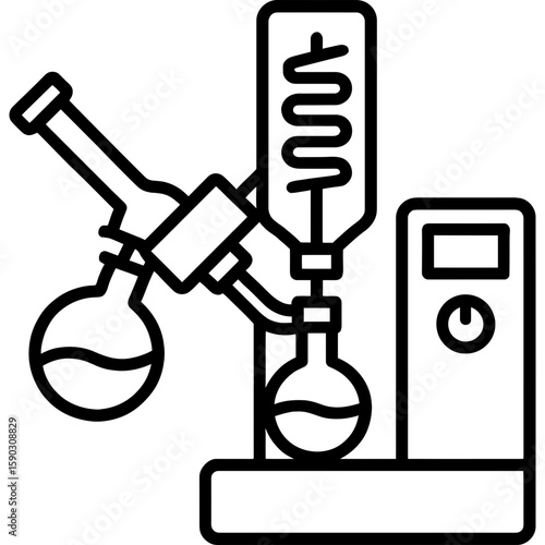 Rotary evaporator outline icon vector