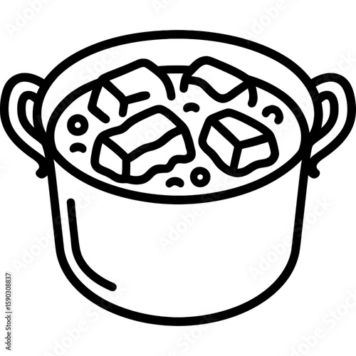 Carnitas pot outline icon vector