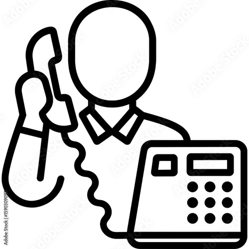 Answering phone call outline icon vector