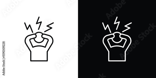 Anxiety icon. Stroke pictogram. Vector illustration. Vector sign for mobile app and websites.
