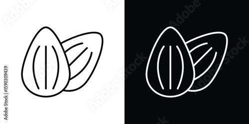 Almond icon. Stroke pictogram. Vector illustration. Vector sign for mobile app and websites.
