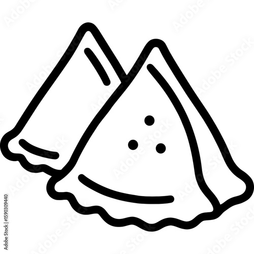 Samosa outline icon vector