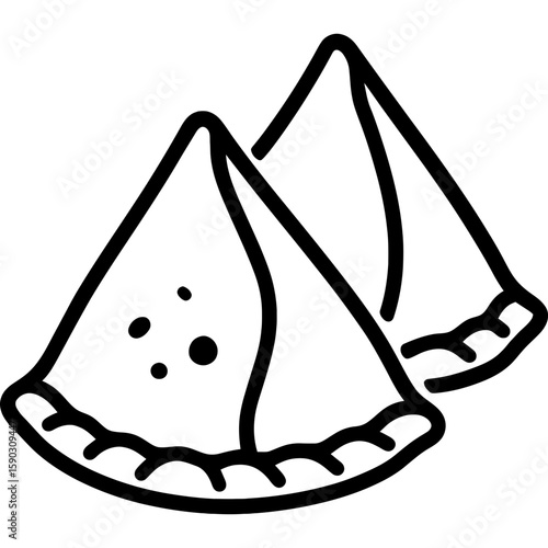Samosa outline icon vector