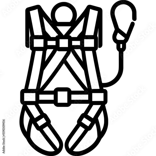 Safety harness outline icon vector