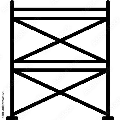 Scaffolding structure outline icon vector