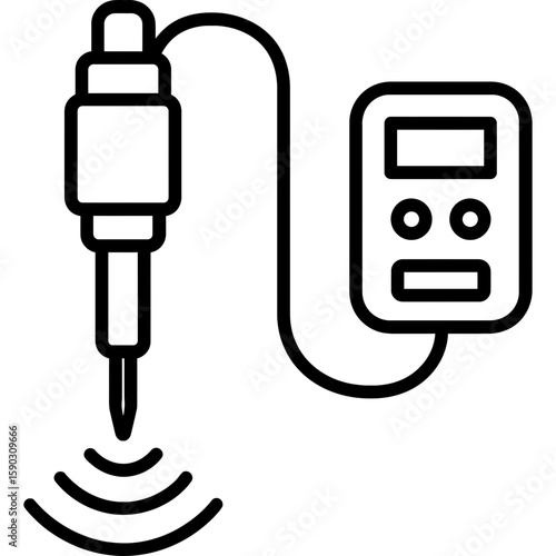 Sonicator probe outline icon vector