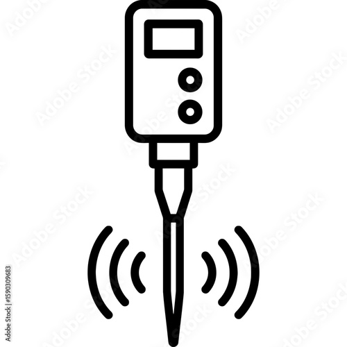 Sonicator probe outline icon vector