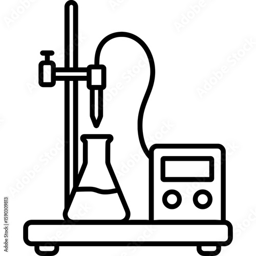 Titrator outline icon vector