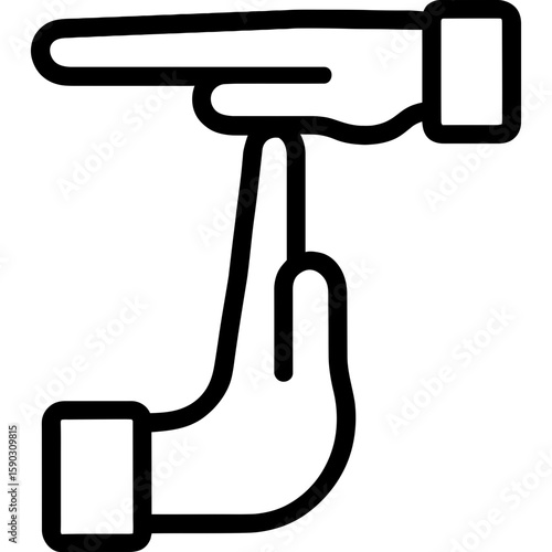 Timeout hand signal outline icon vector