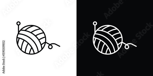 Wool ball icon. Stroke pictogram. Vector illustration. Vector sign for mobile app and websites.