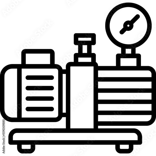 Vacuum pump outline icon vector