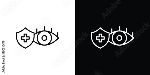 Vision insurance icon. Stroke pictogram. Vector illustration. Vector sign for mobile app and websites.