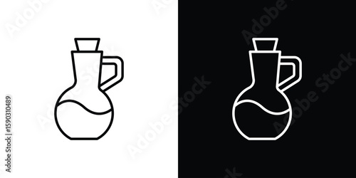 Vinegar icon. Stroke pictogram. Vector illustration. Vector sign for mobile app and websites.