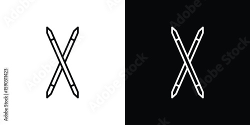 Toothpick icon. Stroke pictogram. Vector illustration. Vector sign for mobile app and websites.