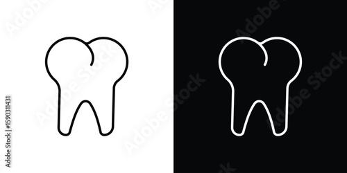 Tooth icon. Stroke pictogram. Vector illustration. Vector sign for mobile app and websites.