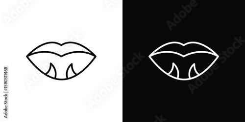 Tonsillitis icon. Stroke pictogram. Vector illustration. Vector sign for mobile app and websites.