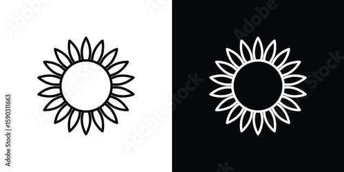 Sunflower icon. Stroke pictogram. Vector illustration. Vector sign for mobile app and websites.