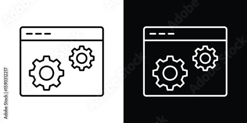 Software icon. Stroke pictogram. Vector illustration. Vector sign for mobile app and websites.