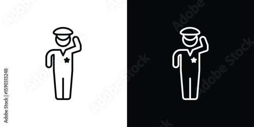 Salute icon. Stroke pictogram. Vector illustration. Vector sign for mobile app and websites.