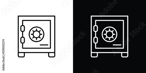 Safe icon. Stroke pictogram. Vector illustration. Vector sign for mobile app and websites.