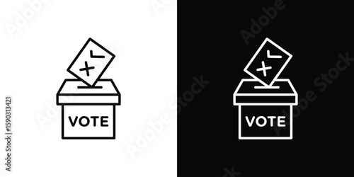 Referendum icon. Stroke pictogram. Vector illustration. Vector sign for mobile app and websites.