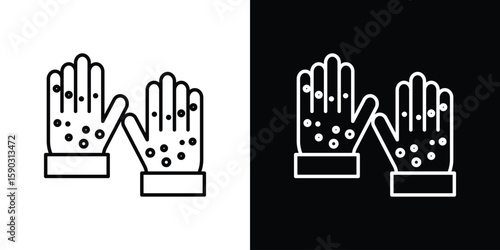 Rash hand icon. Stroke pictogram. Vector illustration. Vector sign for mobile app and websites.