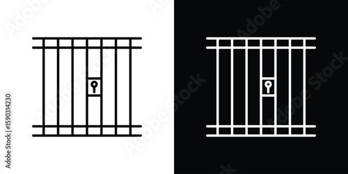 Prison icon. Stroke pictogram. Vector illustration. Vector sign for mobile app and websites.