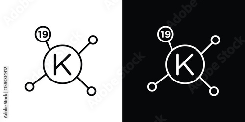 Potassium icon. Stroke pictogram. Vector illustration. Vector sign for mobile app and websites.