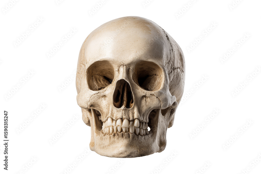 Fototapeta premium Museum skull model exhibit - front view