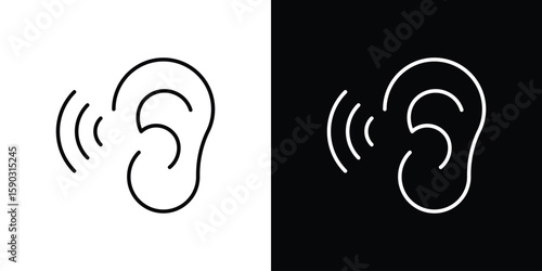 Otitis icon. Stroke pictogram. Vector illustration. Vector sign for mobile app and websites.