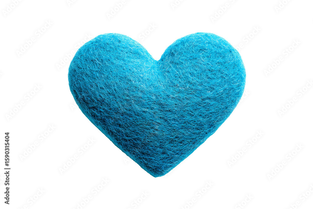 Fototapeta premium Felt heart art studio png design bright close-up