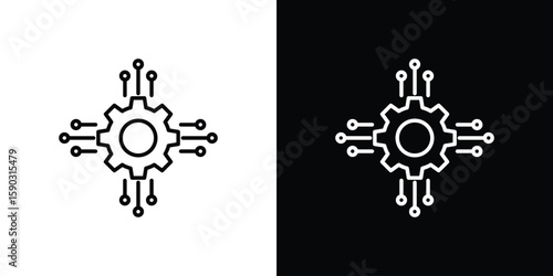 Microservices icon. Stroke pictogram. Vector illustration. Vector sign for mobile app and websites.