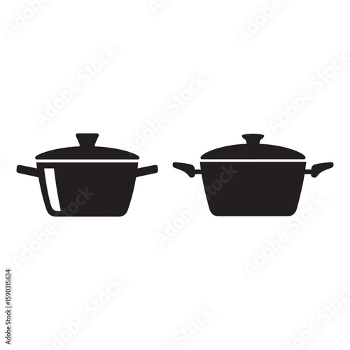 Black cooking pots with handles and lids saucepan kitchenware
