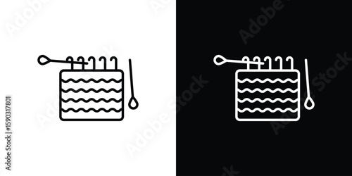 Handloom icon. Stroke pictogram. Vector illustration. Vector sign for mobile app and websites.