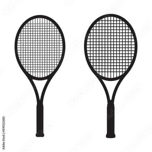 Black tennis rackets with white background sports equipment black and white
