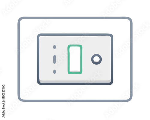 Free Download Light Switch Icon: Simple and Clean: A minimalist illustration of a light switch in an off position.  The design is clean, modern, and easily understandable. - GFXLoad