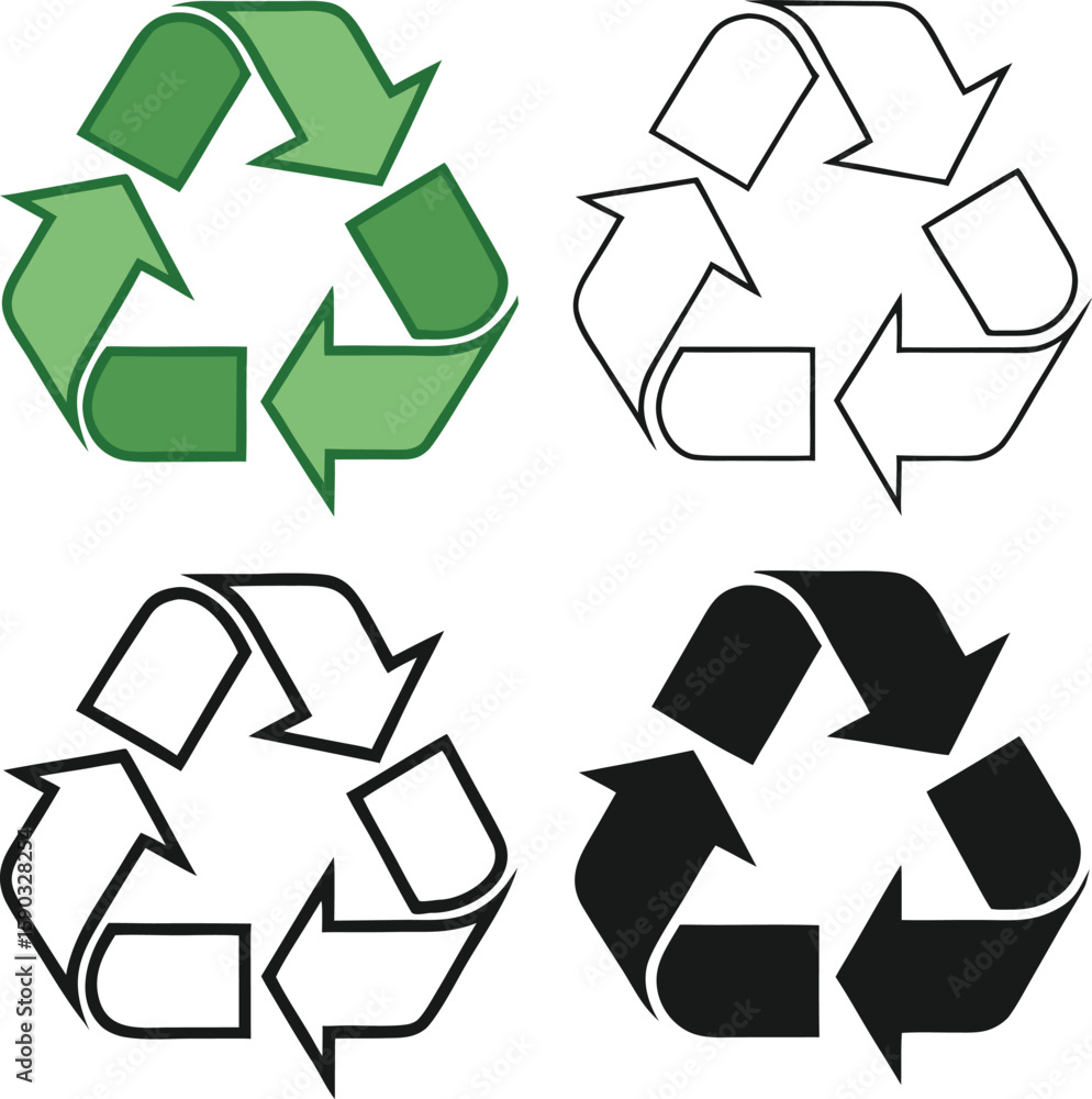 Obraz premium Recycle sign four styles