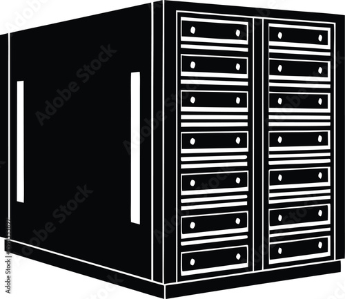 modern server rack vector for infrastructure projects