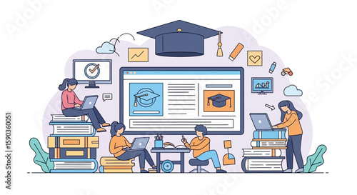 Online Education and E-Learning Concept
