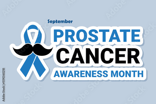 Prostate Cancer Awareness Month poster, banner, card, vector illustration, September