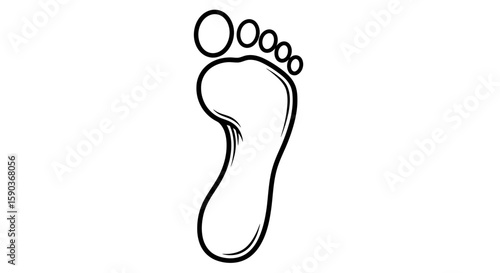 Vector footprint outline vector illustration for podiatry foot care and human anatomy with toe design element