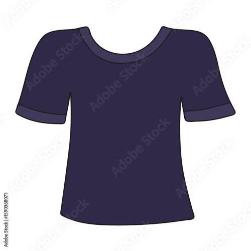 Black blank t-shirt isolated vector illustration