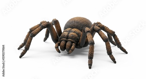 Brown spider arachnid insect animal nature wildlife creepy crawly isolated macro closeup white background