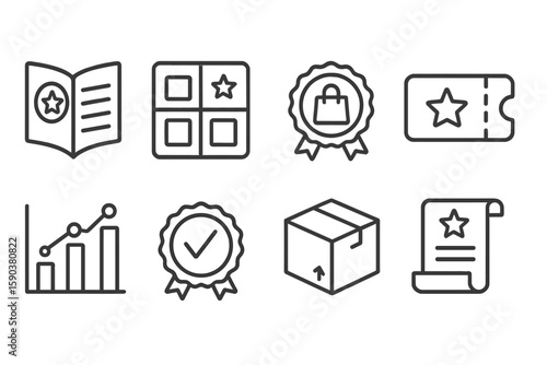 E-commerce and shopping icon set. linear style for online retail, marketing, and sales