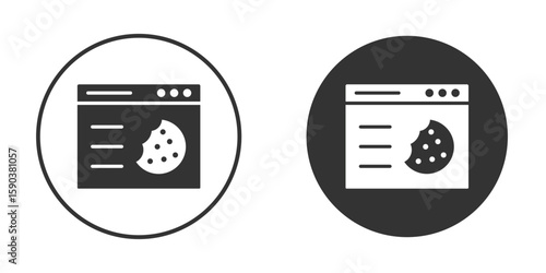 web Cookies icon vector clipart in black colors. suitable for graphic work