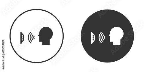 Voice control icon vector clipart in black colors. suitable for graphic work
