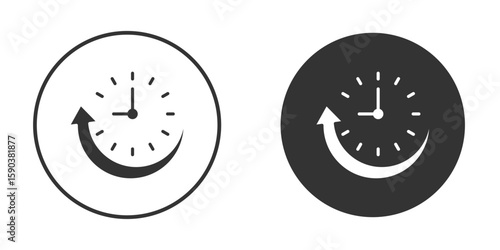 Uptime and downtime icon vector clipart in black colors. suitable for graphic work