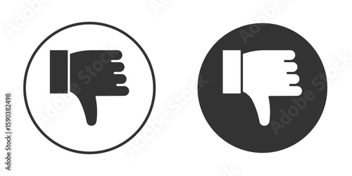 Thumb down icon vector clipart in black colors. suitable for graphic work