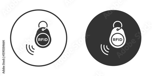 RFID key tag icon vector clipart in black colors. suitable for graphic work